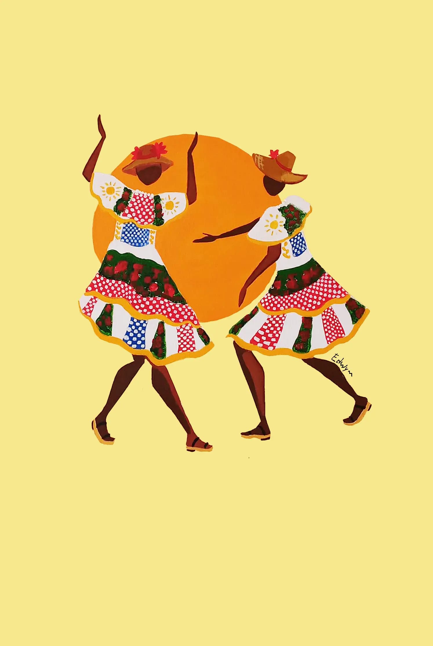 ilustração samba de coco