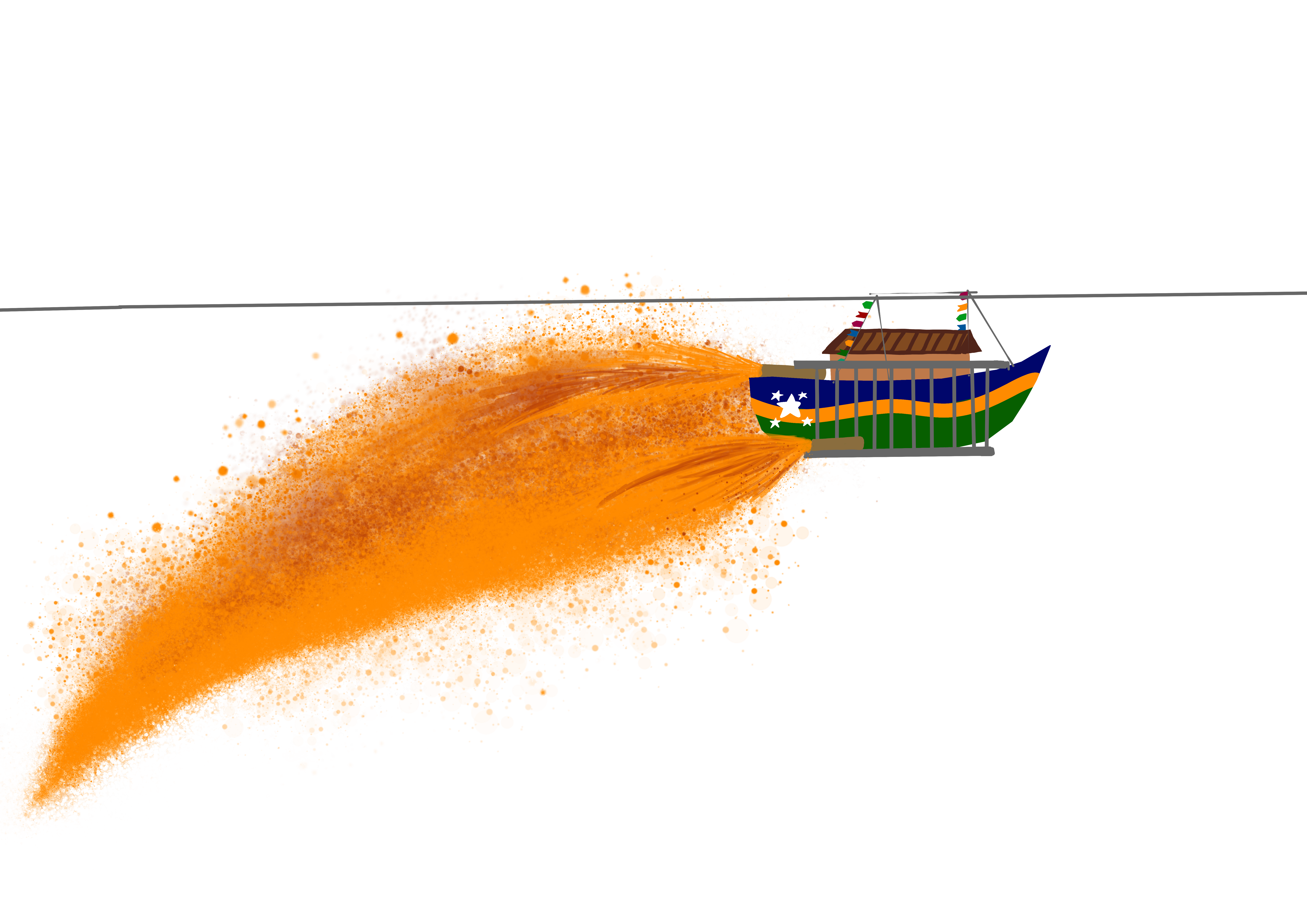 ilustração Barco de Fogo